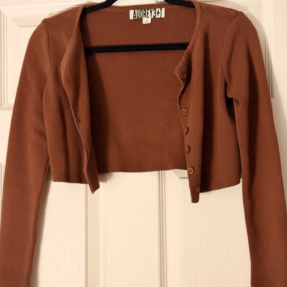 Brown Cropped Cardigan